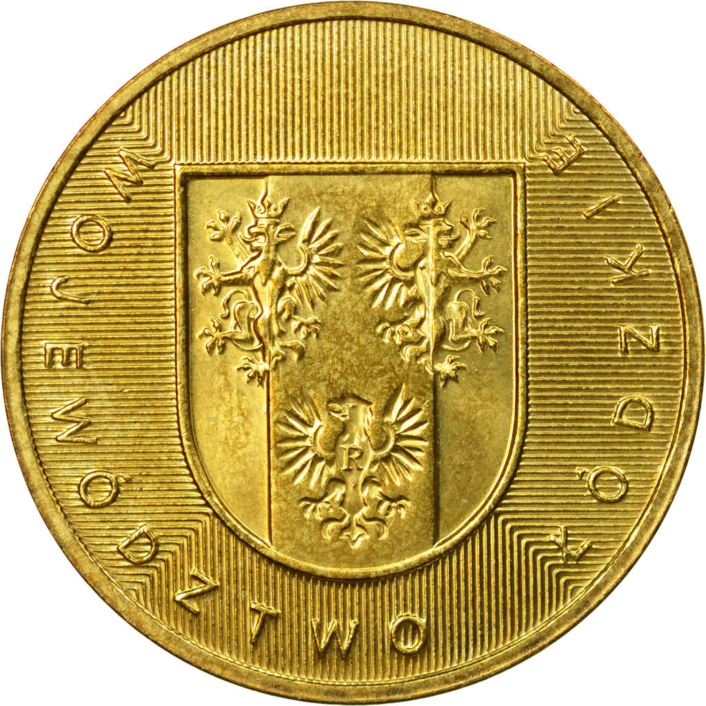 Coin, Poland, 2 Zlote, 2004, Warsaw, AU(55-58), Brass, KM:487