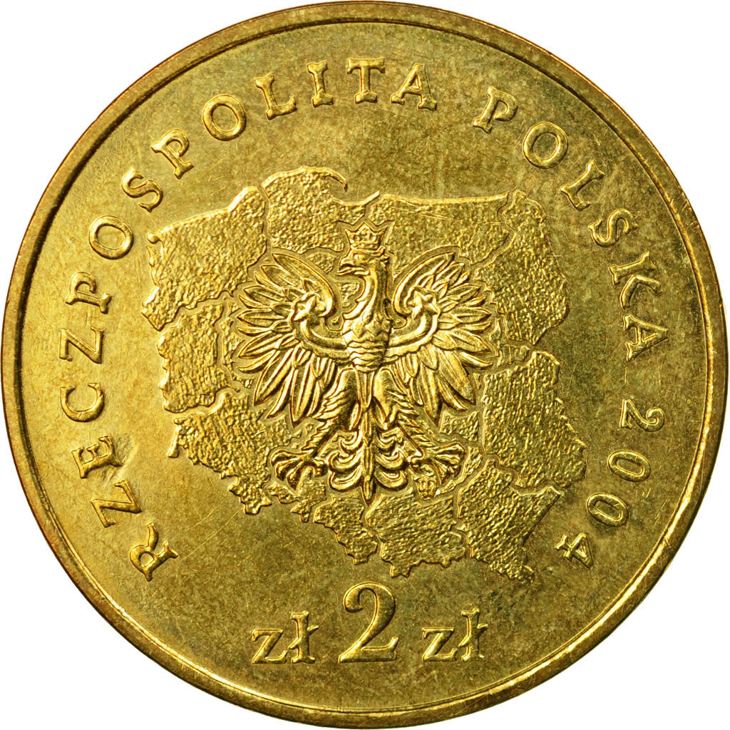 Coin, Poland, 2 Zlote, 2004, Warsaw, AU(55-58), Brass, KM:487
