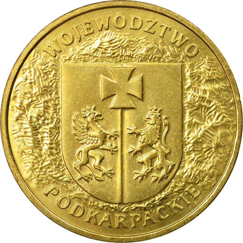 Coin, Poland, 2 Zlote, 2004, Warsaw, AU(55-58), Brass, KM:490
