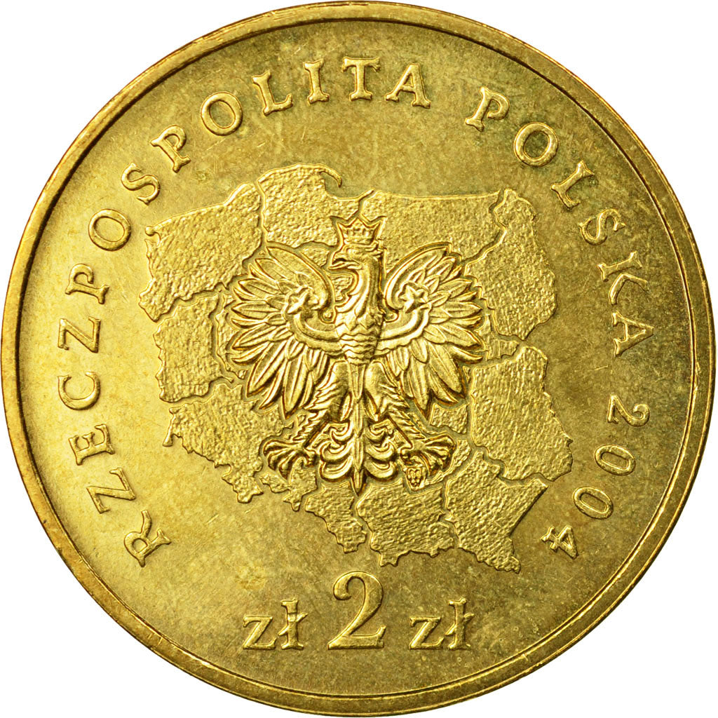 Coin, Poland, 2 Zlote, 2004, Warsaw, AU(55-58), Brass, KM:489
