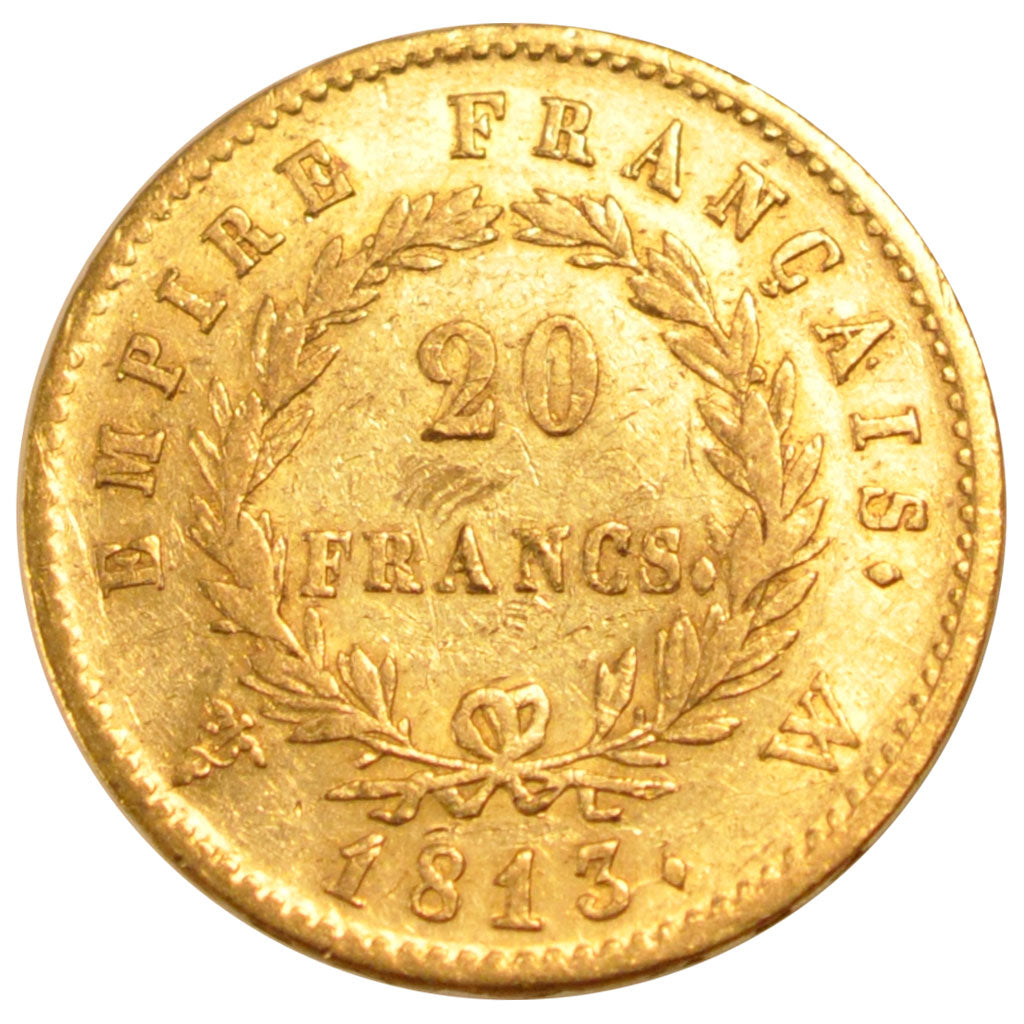 FRANCE, Napoléon I, 20 Francs, 1813, Lille, KM #695.10, EF(40-45), Gold, Gadoury