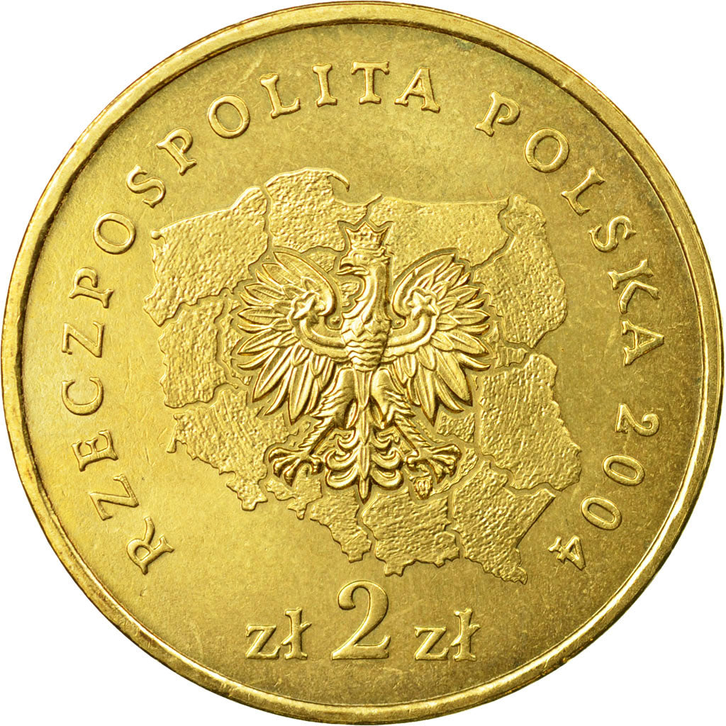 Coin, Poland, 2 Zlote, 2004, Warsaw, AU(55-58), Brass, KM:493