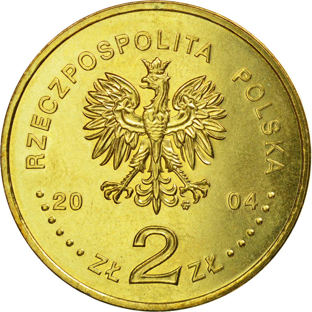 Coin, Poland, 2 Zlote, 2004, Warsaw, AU(50-53), Brass, KM:499