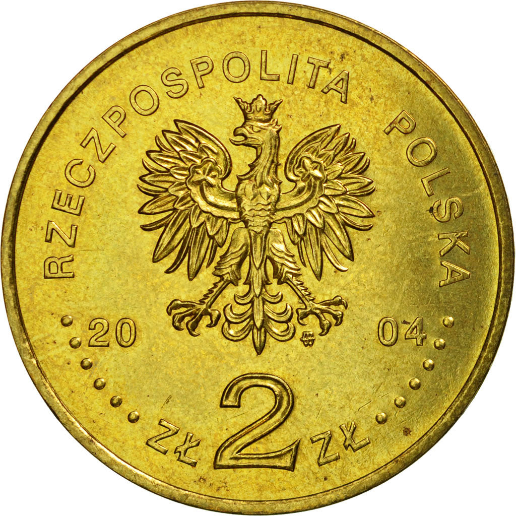 Coin, Poland, 2 Zlote, 2004, Warsaw, AU(55-58), Brass, KM:505