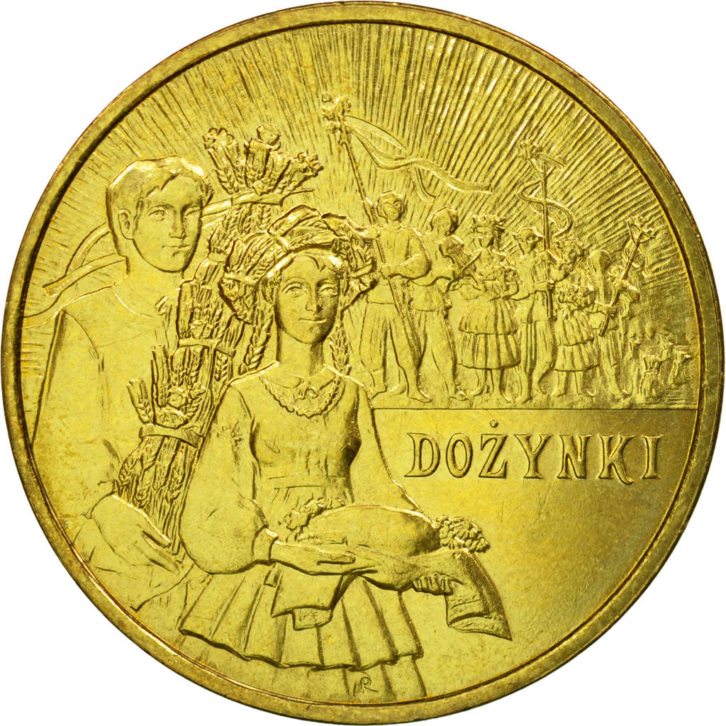 Coin, Poland, 2 Zlote, 2004, Warsaw, AU(55-58), Brass, KM:507