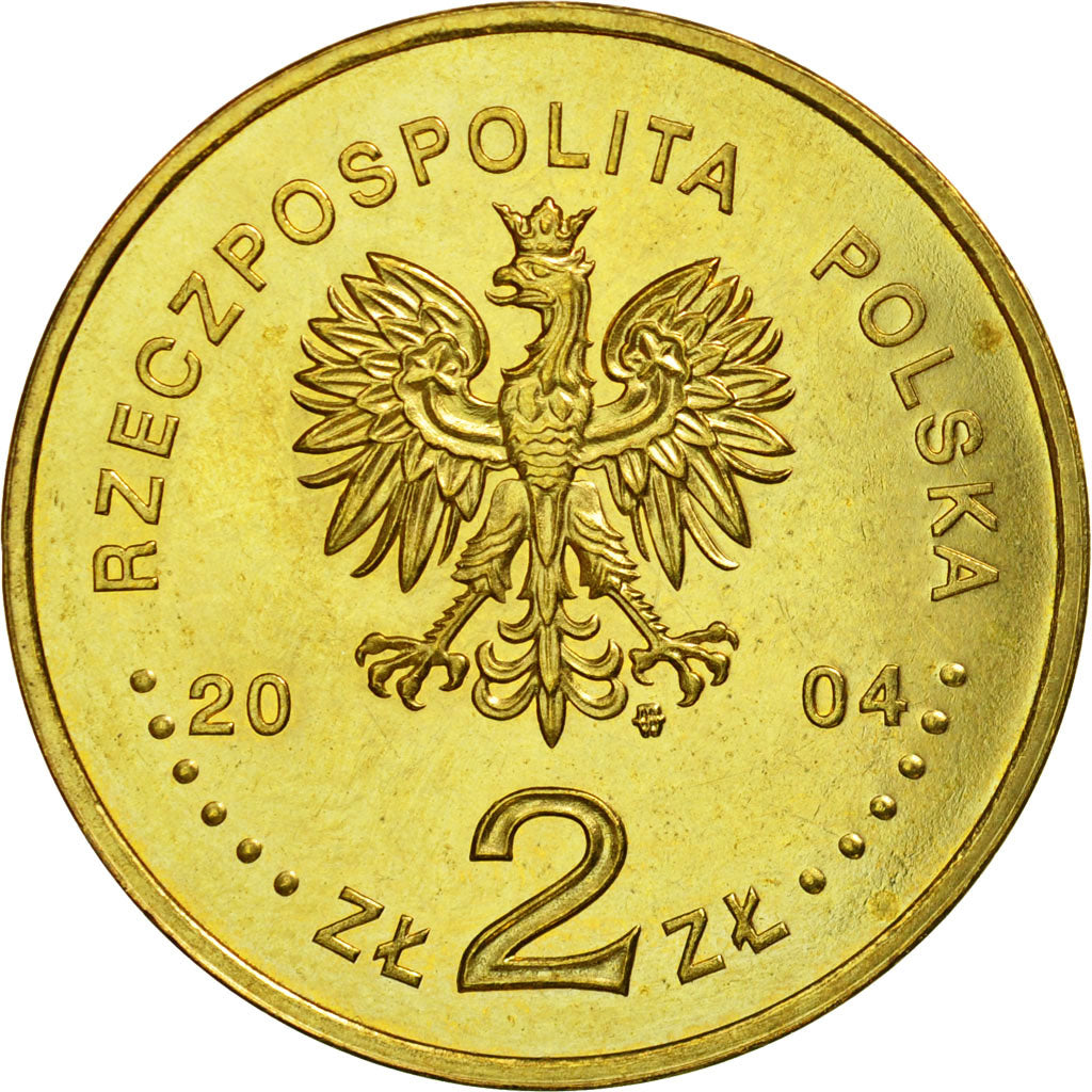 Coin, Poland, 2 Zlote, 2004, Warsaw, AU(55-58), Brass, KM:509