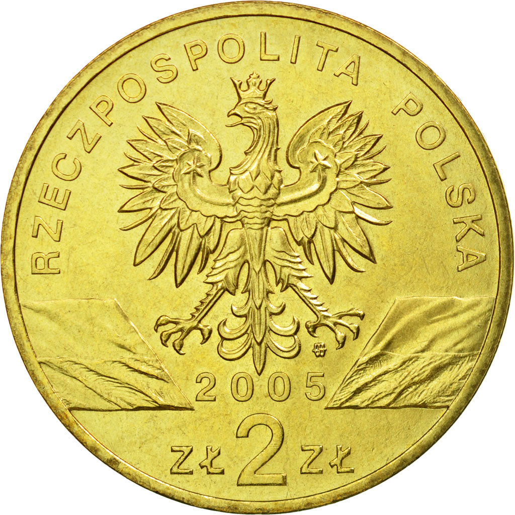 Coin, Poland, 2 Zlote, 2005, Warsaw, AU(55-58), Brass, KM:503