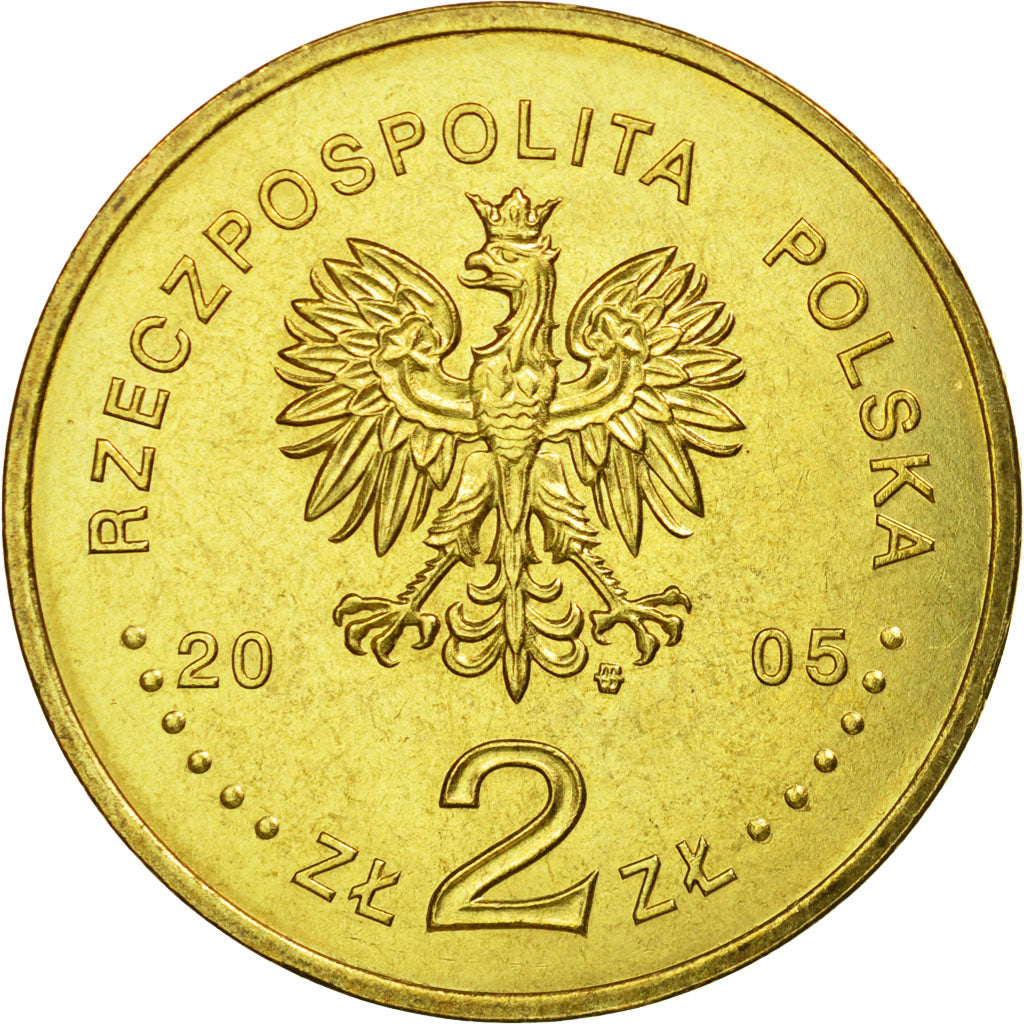 Coin, Poland, 2 Zlote, 2005, Warsaw, AU(55-58), Brass, KM:522