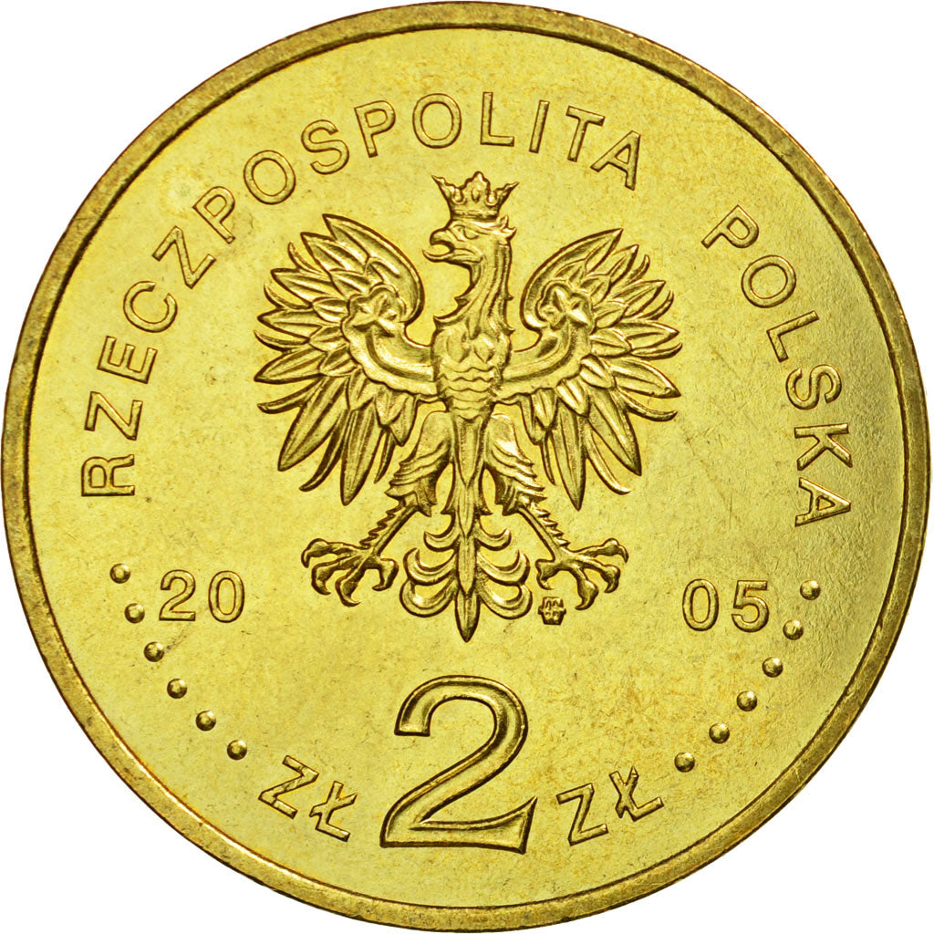 Coin, Poland, 2 Zlote, 2005, Warsaw, AU(55-58), Brass, KM:524