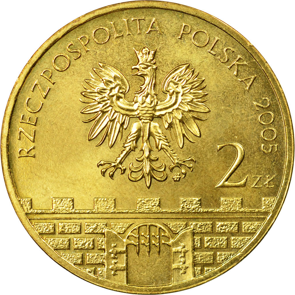 Coin, Poland, 2 Zlote, 2005, Warsaw, AU(55-58), Brass, KM:528