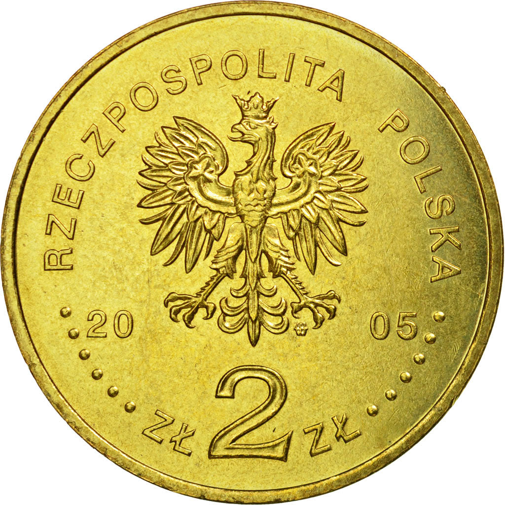 Coin, Poland, 2 Zlote, 2005, Warsaw, AU(55-58), Brass, KM:530