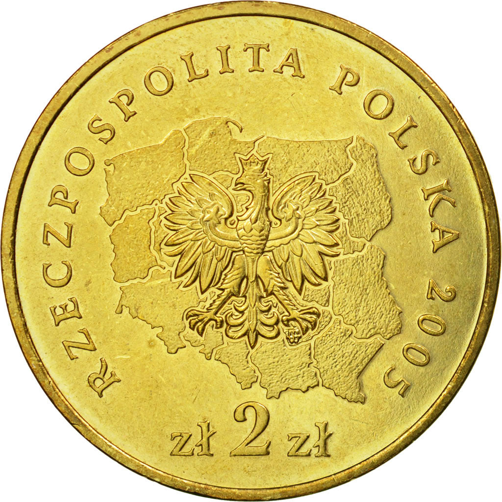 Coin, Poland, 2 Zlote, 2005, Warsaw, AU(55-58), Brass, KM:560