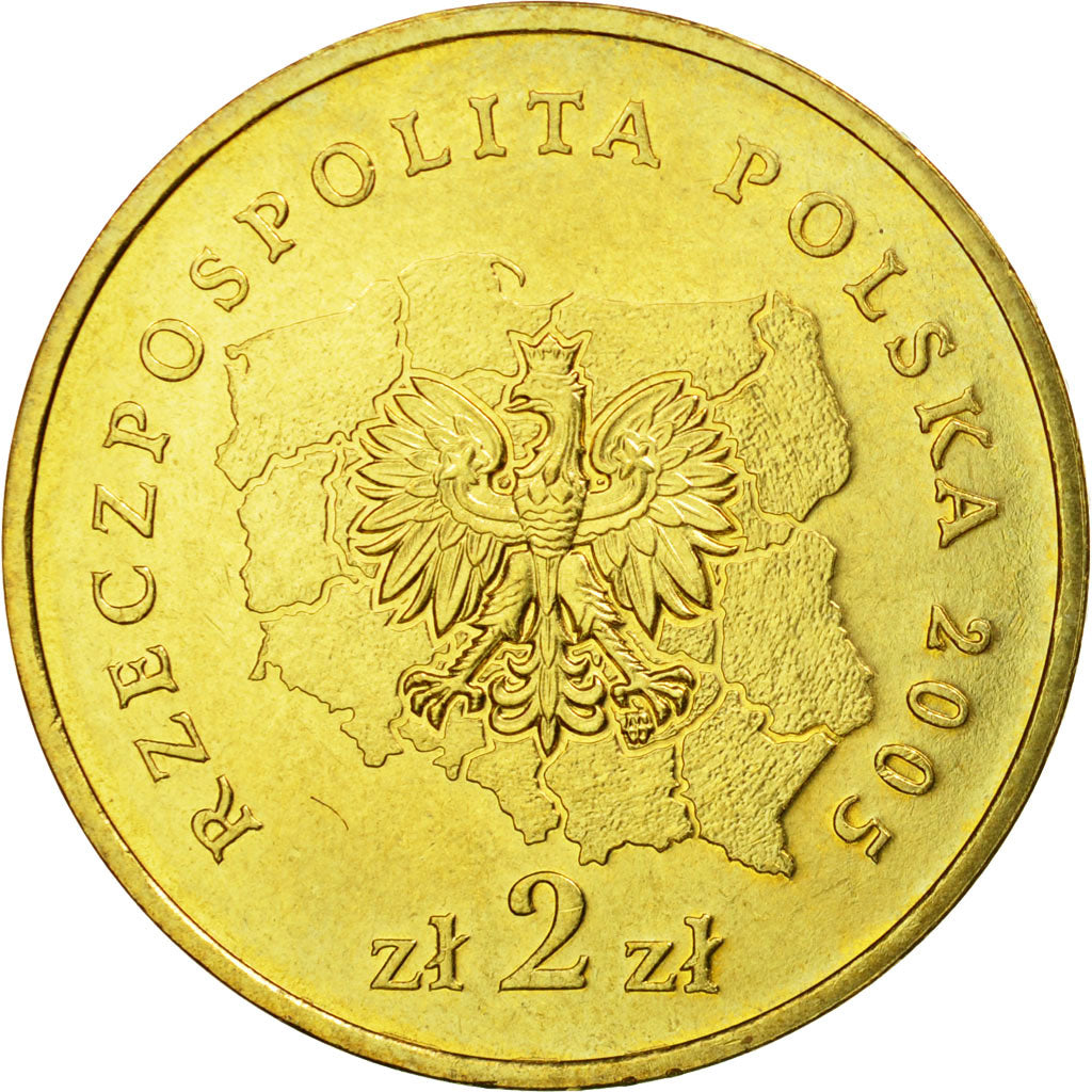 Coin, Poland, 2 Zlote, 2005, Warsaw, AU(55-58), Brass, KM:562