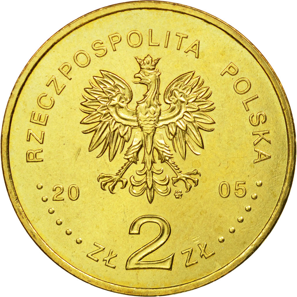 Coin, Poland, 2 Zlote, 2005, Warsaw, AU(55-58), Brass, KM:565