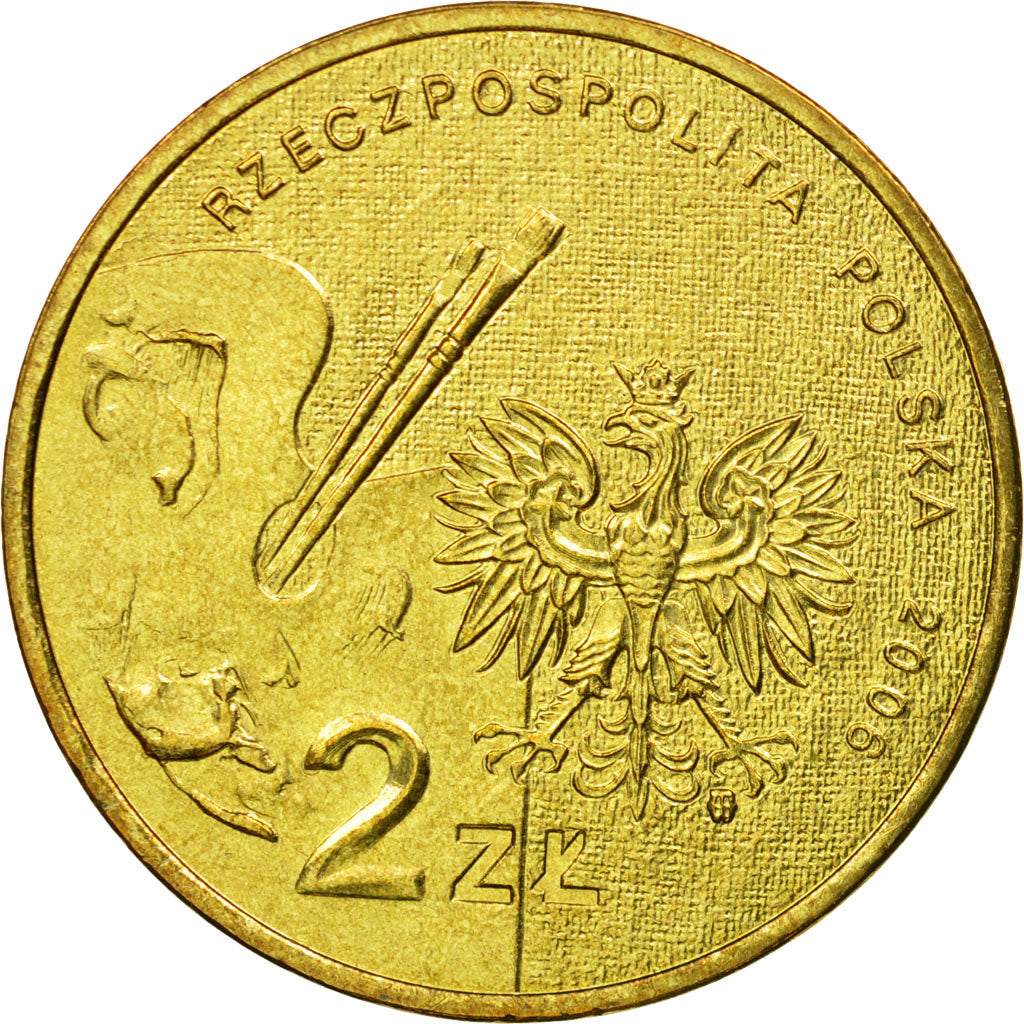 Münze, Polen, 2 Zlote, 2006, Warsaw, VZ, Messing, KM:575