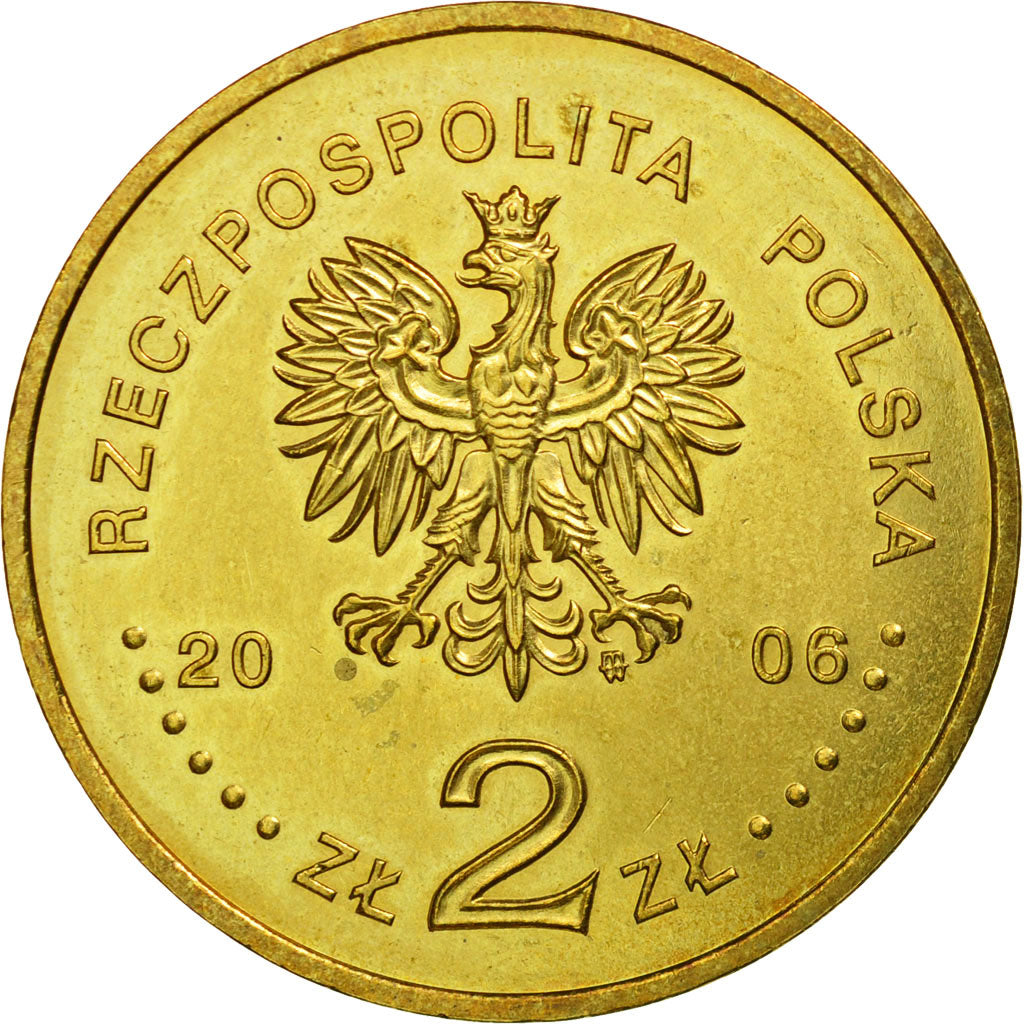 Münze, Polen, 2 Zlote, 2006, Warsaw, VZ, Messing, KM:605