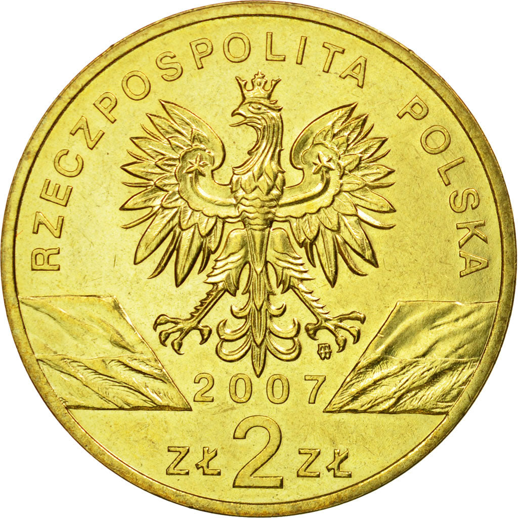 Coin, Poland, 2 Zlote, 2007, Warsaw, AU(55-58), Brass, KM:578