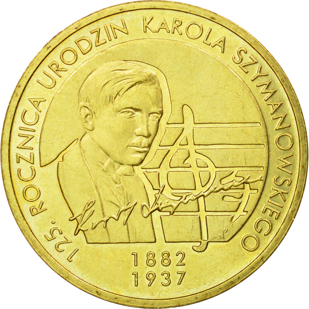 Münze, Polen, 2 Zlote, 2007, Warsaw, VZ, Messing, KM:612