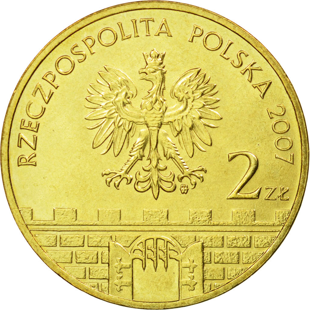 Coin, Poland, 2 Zlote, 2007, Warsaw, AU(55-58), Brass, KM:613