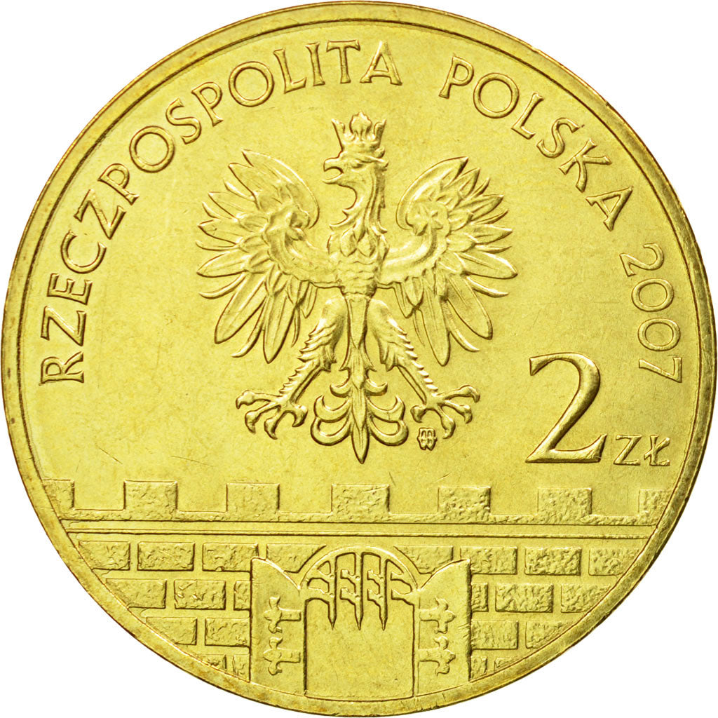 Münze, Polen, 2 Zlote, 2007, Warsaw, VZ, Messing, KM:619