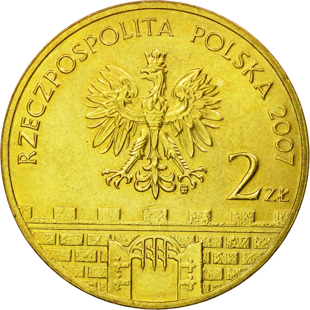 Moneda, Polonia, 2 Zlote, 2007, Warsaw, EBC, Latón, KM:623