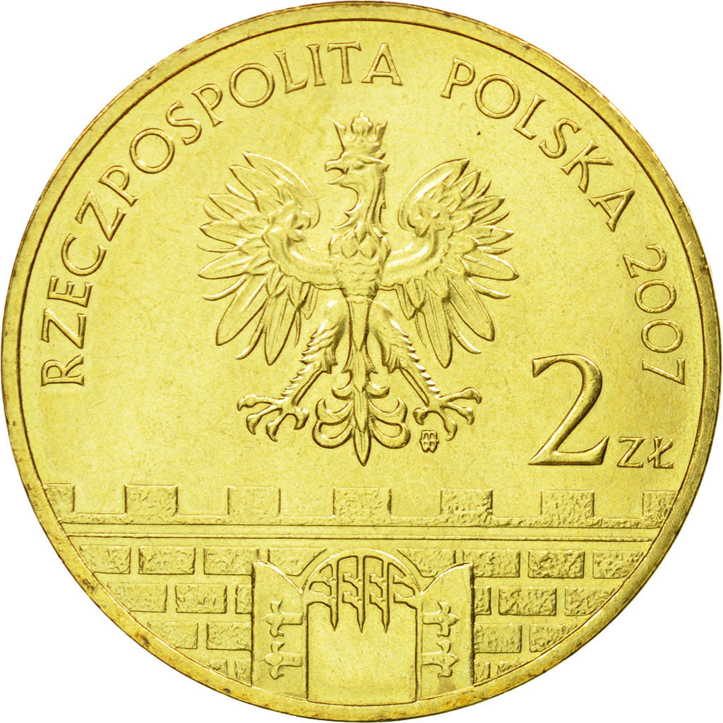 Coin, Poland, 2 Zlote, 2007, Warsaw, AU(55-58), Brass, KM:625