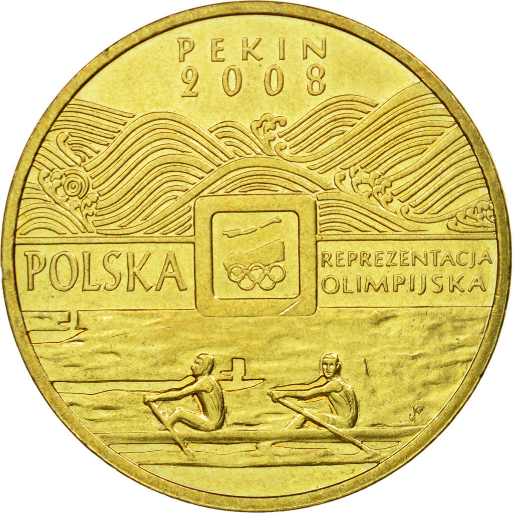 Coin, Poland, 2 Zlote, 2008, Warsaw, AU(55-58), Brass, KM:644