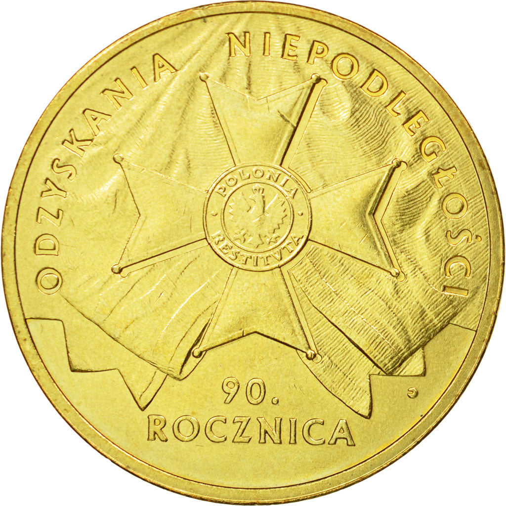 Coin, Poland, 2 Zlote, 2008, Warsaw, AU(55-58), Brass, KM:650