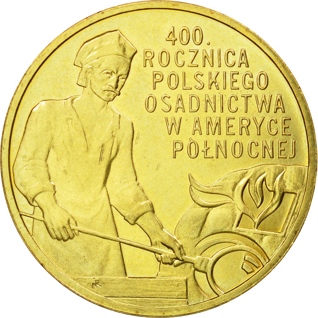 Coin, Poland, 2 Zlote, 2008, AU(55-58), Brass, KM:659