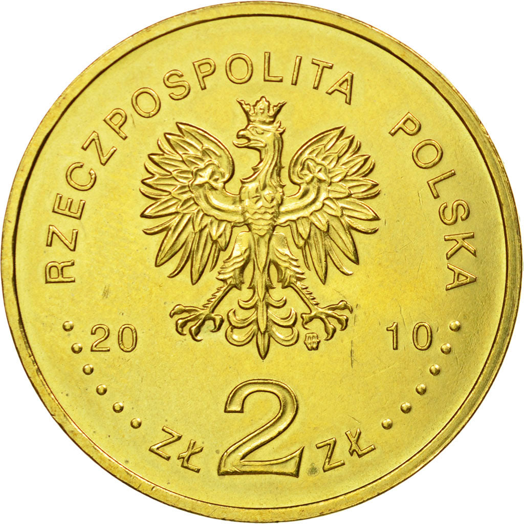 Coin, Poland, 2 Zlote, 2010, Warsaw, AU(55-58), Brass, KM:715