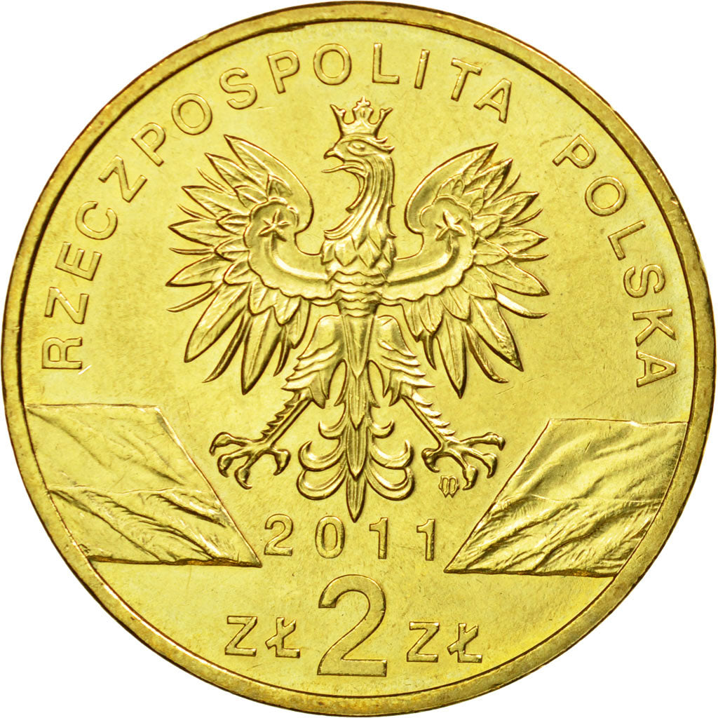 Coin, Poland, 2 Zlote, 2011, Warsaw, AU(55-58), Brass, KM:762