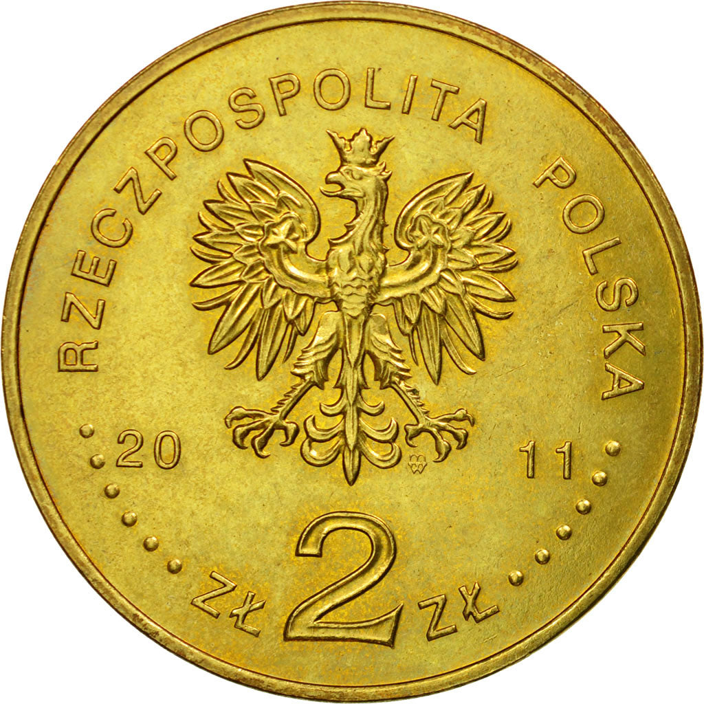 Münze, Polen, 2 Zlote, 2011, Warsaw, VZ, Messing, KM:789