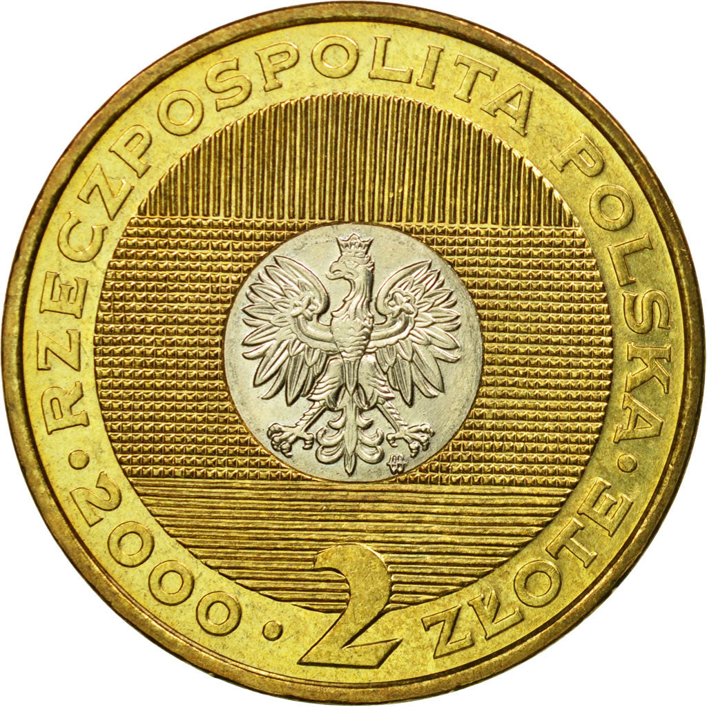 Coin, Poland, 2 Zlote, 2000, Warsaw, AU(55-58), Bi-Metallic, KM:374