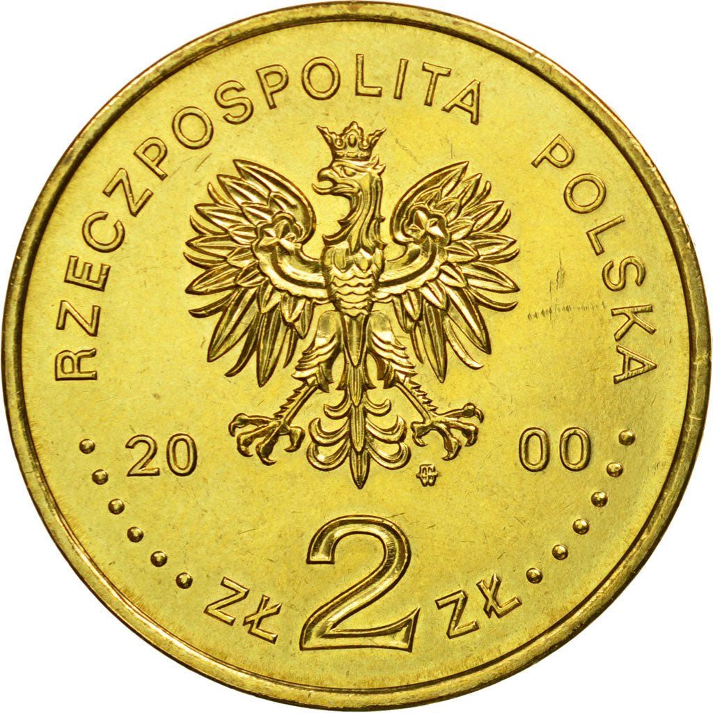Monnaie, Pologne, 2 Zlote, 2000, Warsaw, TTB+, Laiton, KM:376