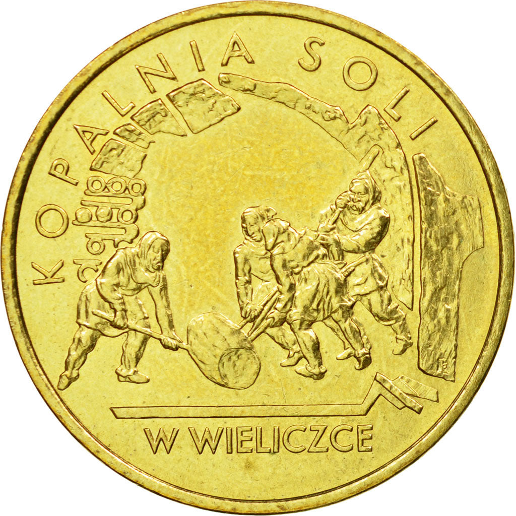 Coin, Poland, 2 Zlote, 2001, Warsaw, AU(55-58), Brass, KM:408