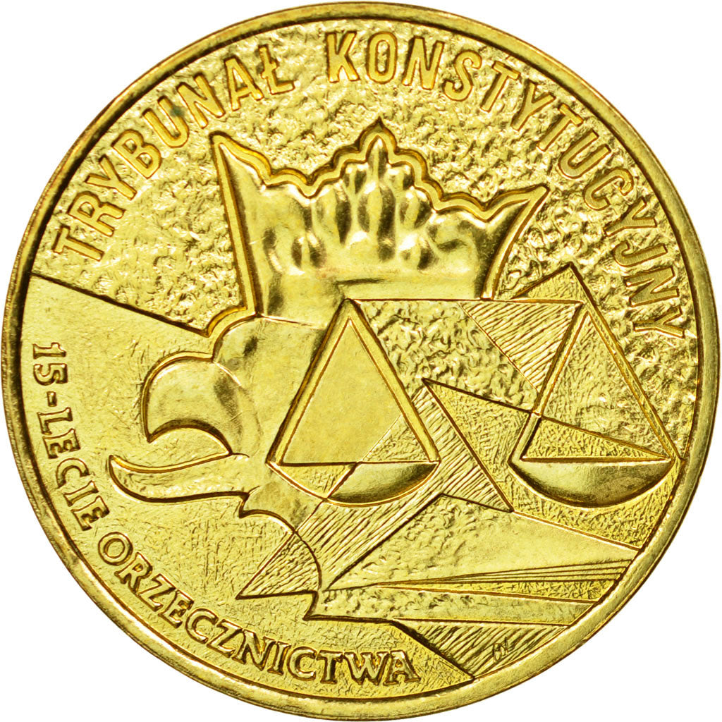 Coin, Poland, 2 Zlote, 2001, Warsaw, AU(55-58), Brass, KM:412