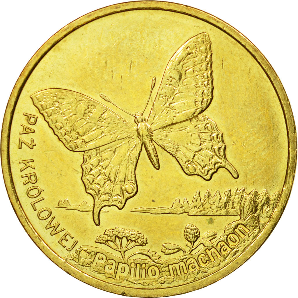 Coin, Poland, 2 Zlote, 2001, Warsaw, AU(55-58), Brass, KM:414