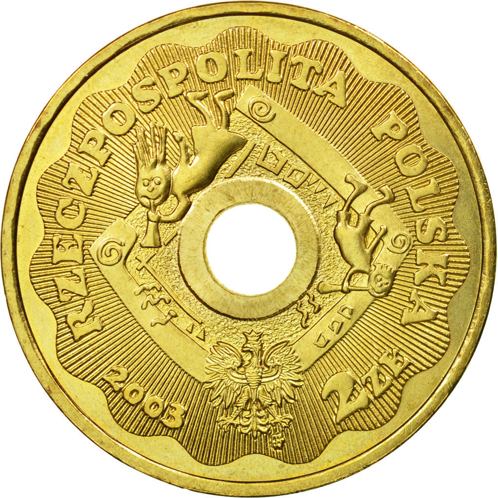 Coin, Poland, 2 Zlote, 2003, Warsaw, AU(55-58), Brass, KM:446