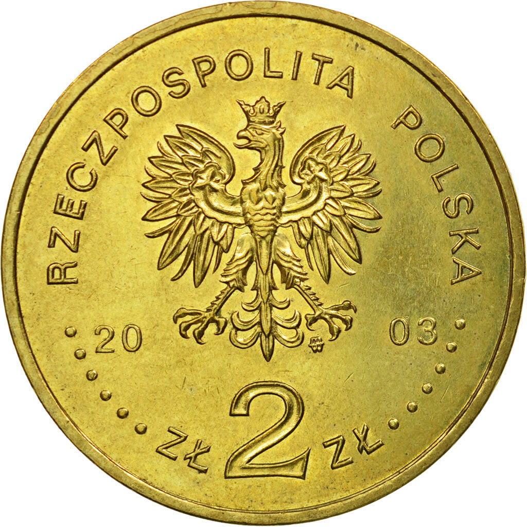 Moneta, Polonia, 2 Zlote, 2003, Warsaw, SPL-, Ottone, KM:447