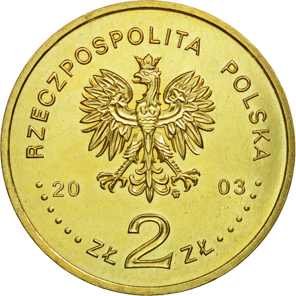 Coin, Poland, 2 Zlote, 2003, Warsaw, AU(55-58), Brass, KM:455