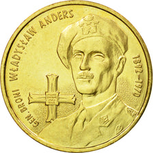 Coin, Poland, 2 Zlote, 2002, Warsaw, AU(55-58), Brass, KM:440