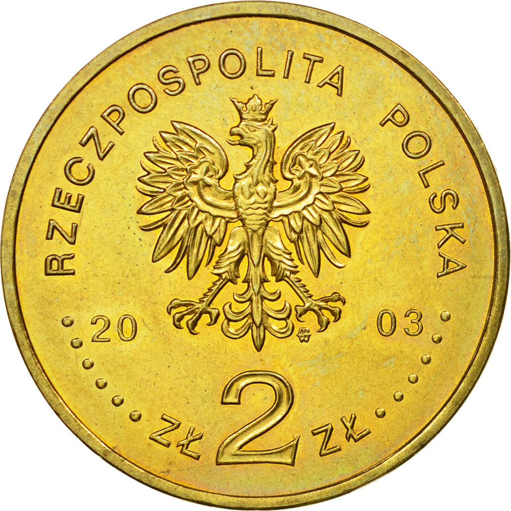 Coin, Poland, 2 Zlote, 2003, Warsaw, AU(55-58), Brass, KM:456