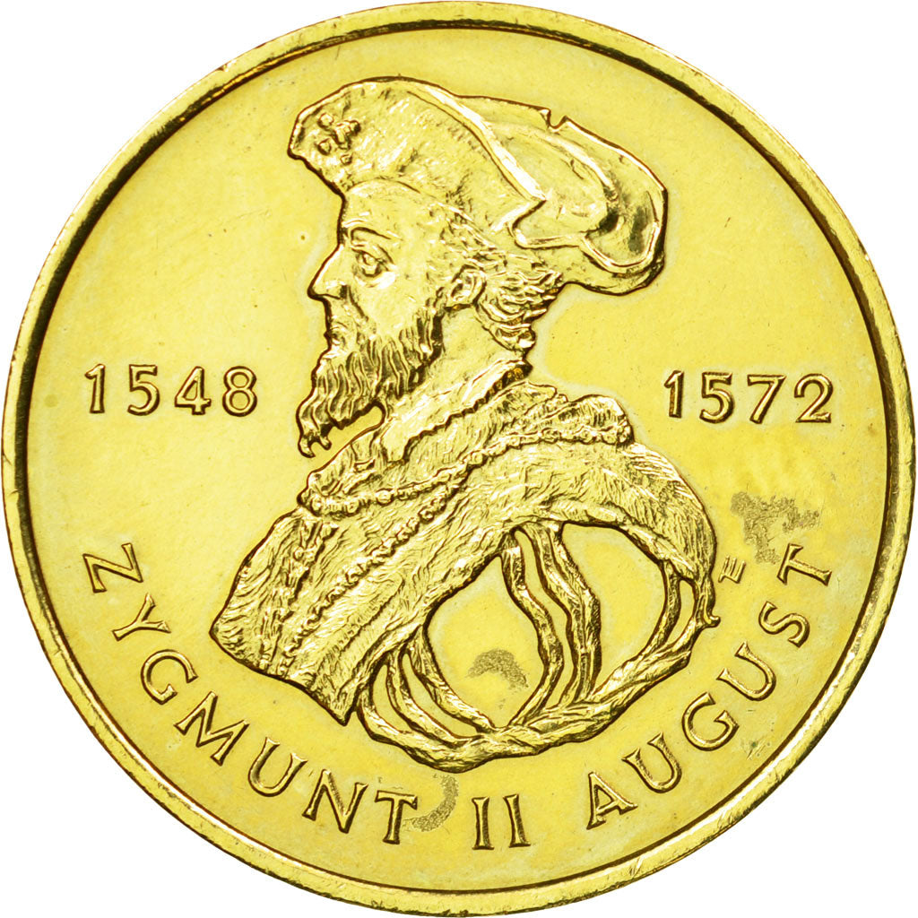Coin, Poland, 2 Zlote, 1996, Warsaw, AU(55-58), Brass, KM:306