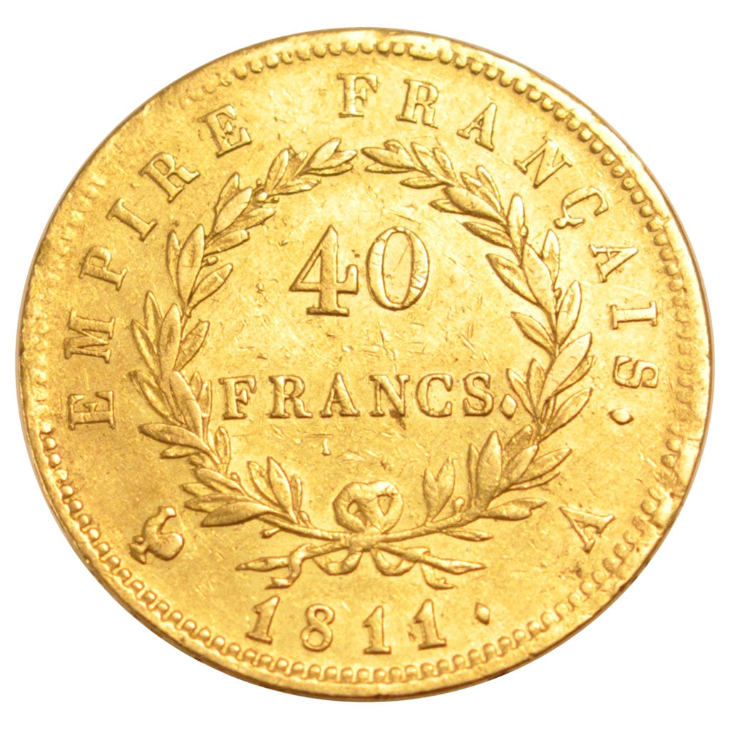 FRANCE, Napoléon I, 40 Francs, 1811, Paris, KM #696.1, EF(40-45), Gold, Gadoury 