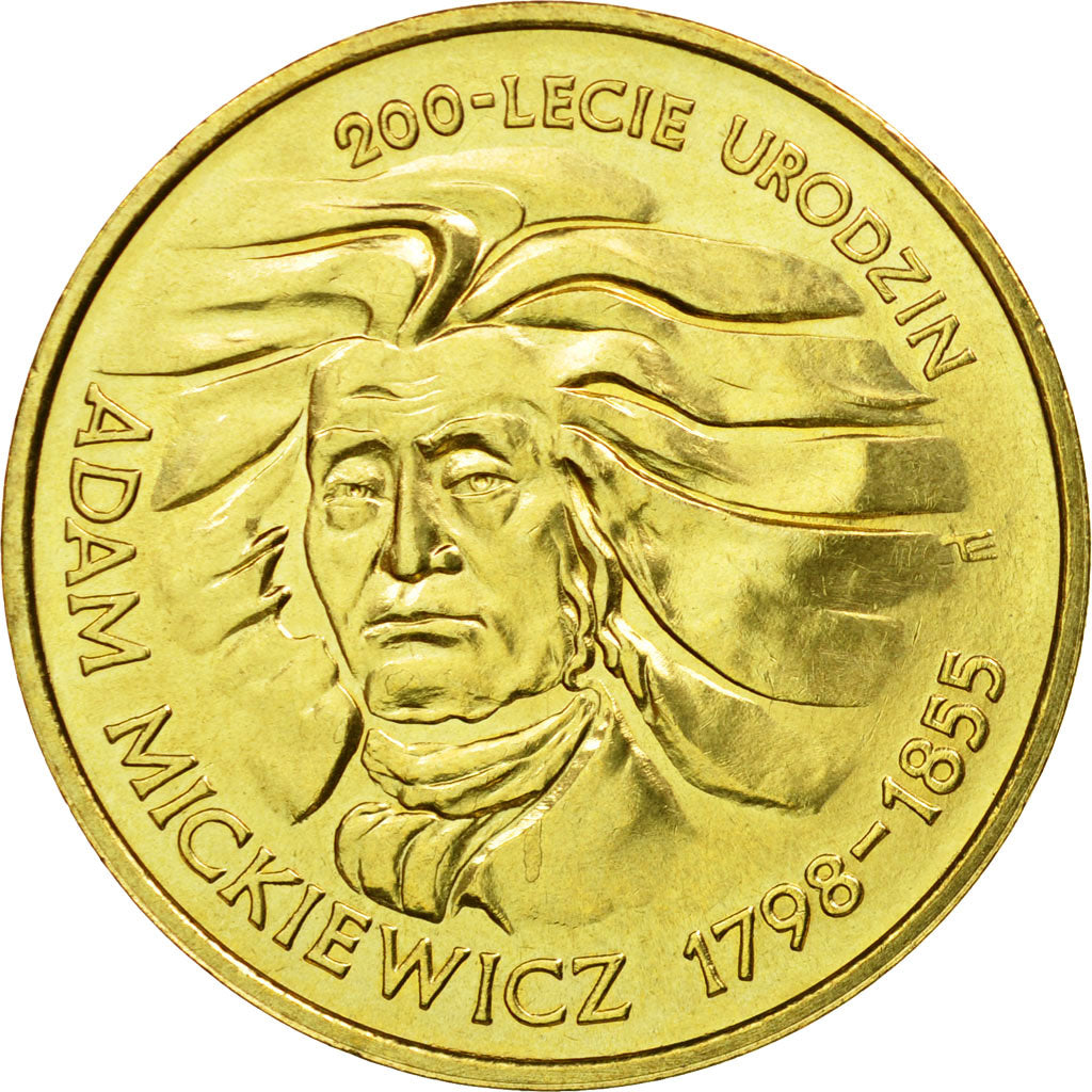 Coin, Poland, 2 Zlote, 1998, Warsaw, AU(55-58), Brass, KM:352