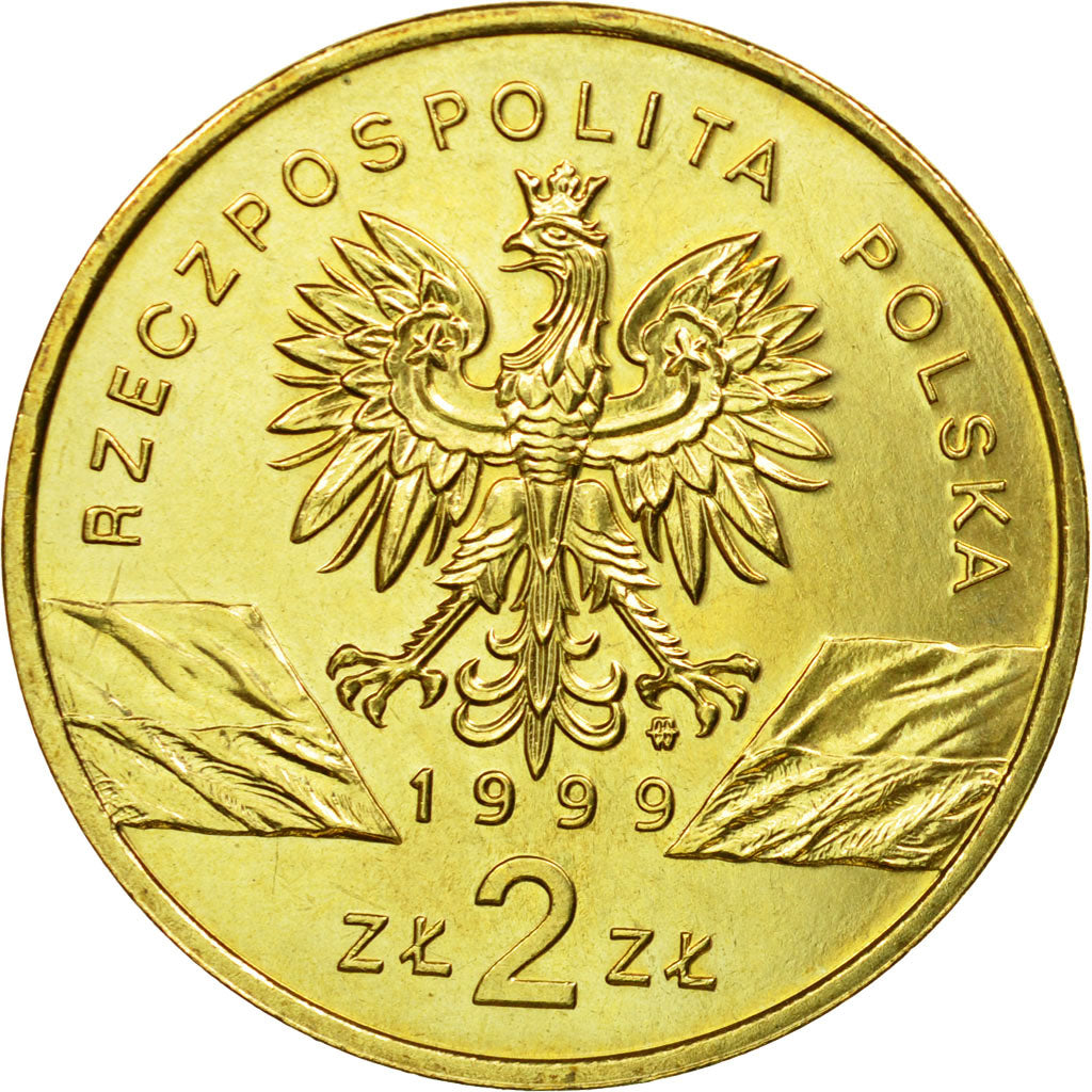 Coin, Poland, 2 Zlote, 1999, Warsaw, MS(65-70), Brass, KM:355