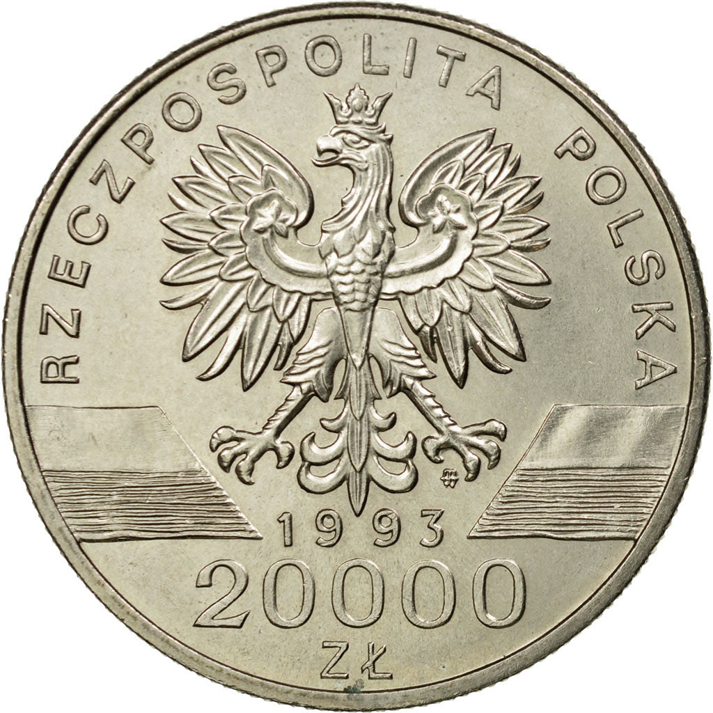 Coin, Poland, 20000 Zlotych, 1993, Warsaw, AU(55-58), Copper-nickel, KM:243