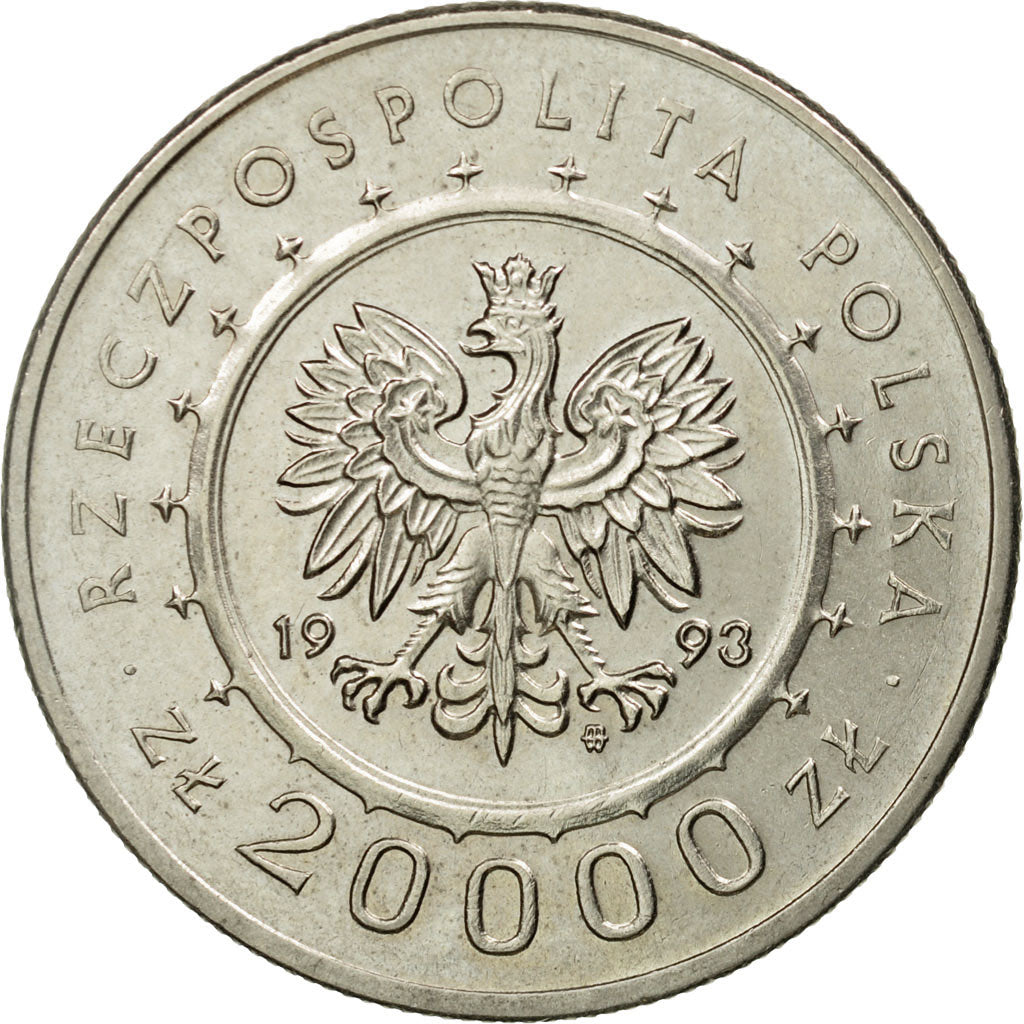 Munten, Polen, 20000 Zlotych, 1993, Warsaw, PR, Copper-nickel, KM:244