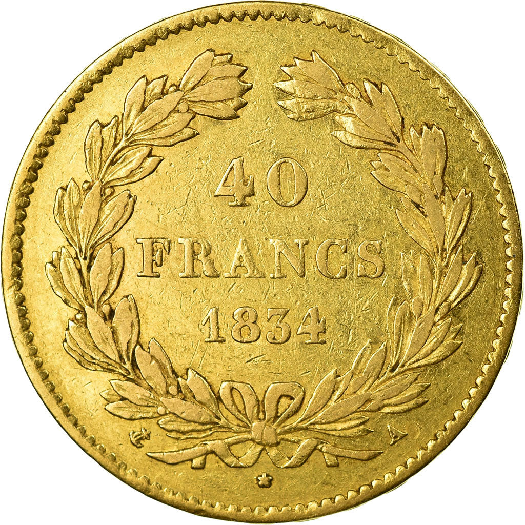 Monnaie, France, Louis-Philippe, 40 Francs, 1834, Paris, TTB, Or, KM:747.1