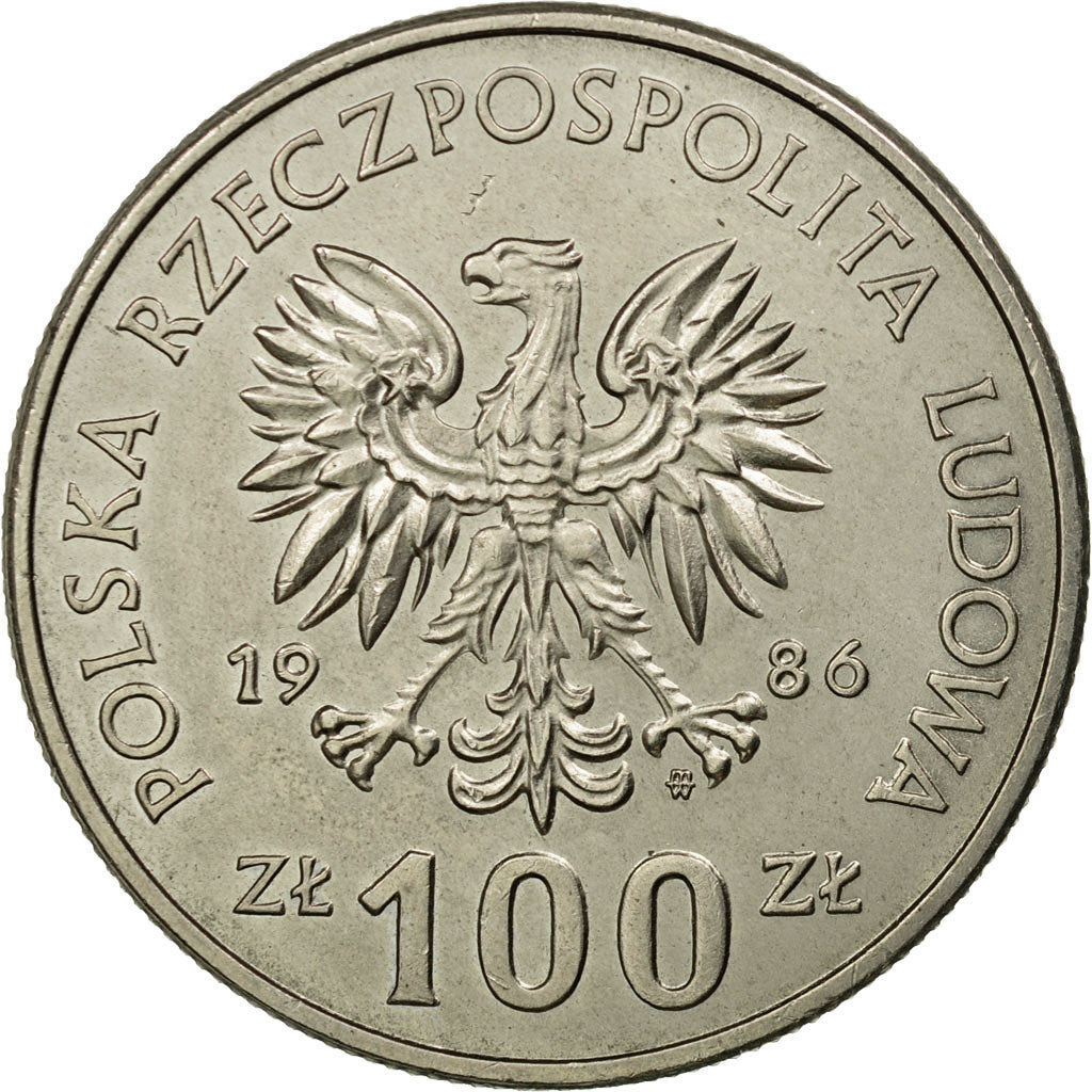 Münze, Polen, 100 Zlotych, 1986, Warsaw, VZ, Copper-nickel, KM:155